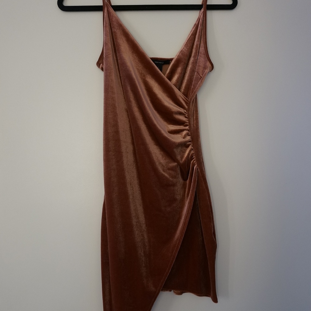 Forever21 Copper Velvet Bodycon Dress